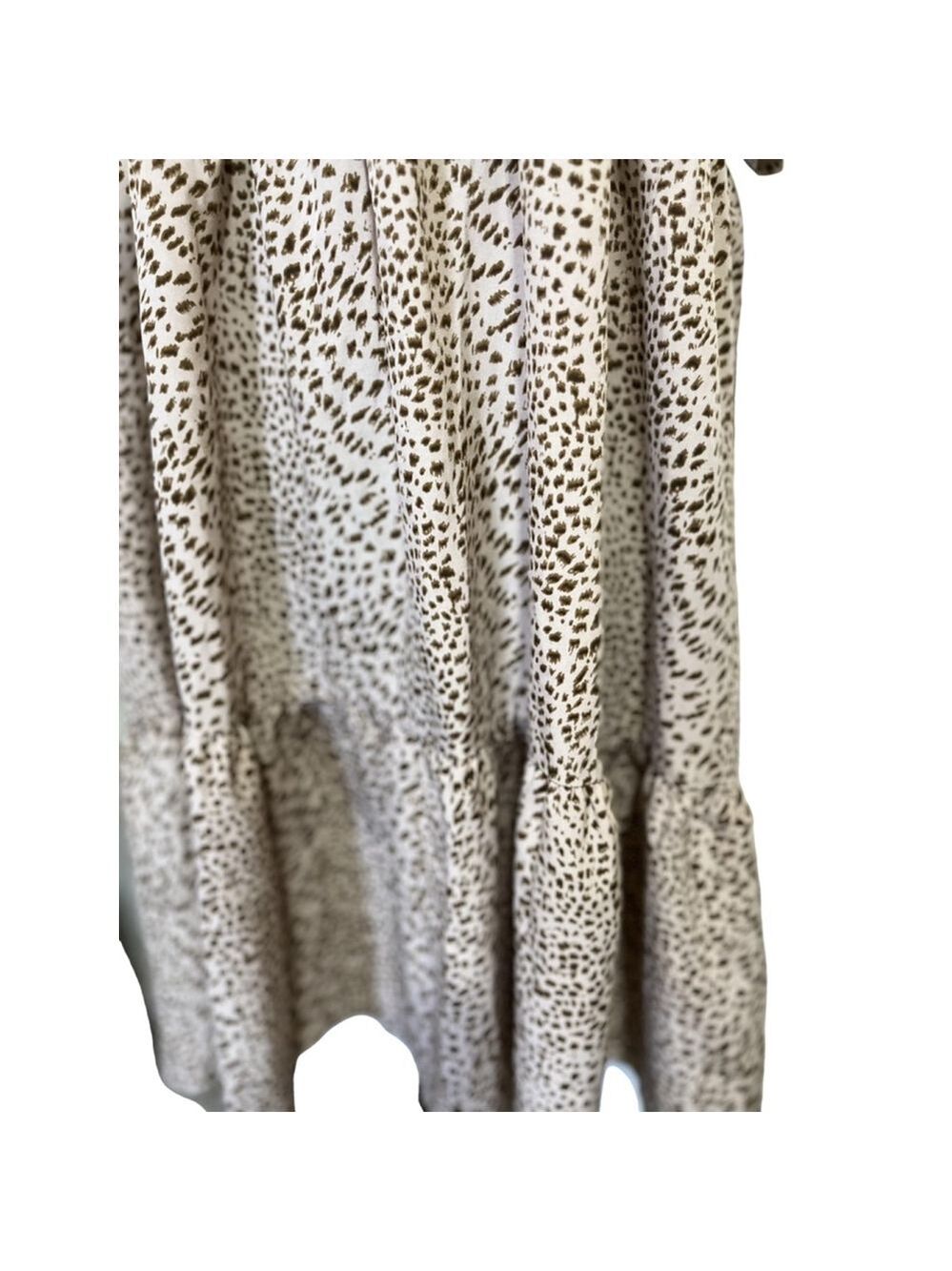 2 for $10 special☀️ SHEIN Beige & Brown Animal Print V-Neck Dress Size L - Picture 2 of 5